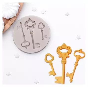 Молд силиконовый 6,5×1 см "Три ключа"