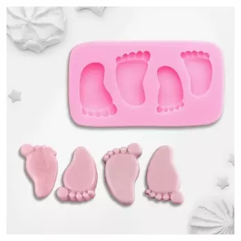 Молд силиконовый 9,5×5 см "Следы малыша"