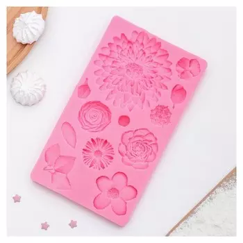 Молд силиконовый «Цветы», 25×10 см, профессиональный