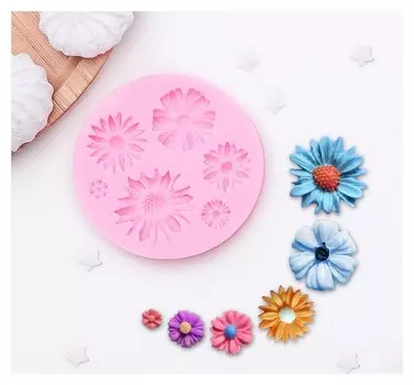 Молд силиконовый «Цветы», 8×1 см