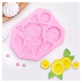 Молд силиконовый «Подсолнухи», 12×9,5 см