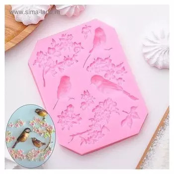 Молд силиконовый «Птицы», 12×9 см