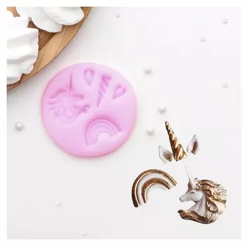 Молд силиконовый «Радужный единорог», 6,3×0,5 см