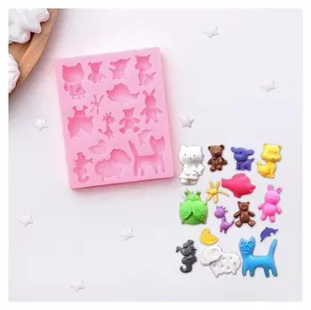 Молд силиконовый «Зверята», 9,5×7,5 см