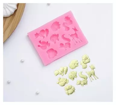 Молд «Зверята», 8×6×0,8 см