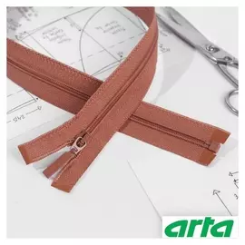 Молния «Спираль», Т6, разъёмная, 45 см, цвет светло-коричневый №856