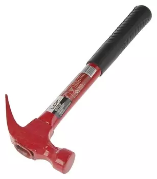 Молоток-гвоздодер лом, металлическая обрезиненная рукоятка, 560 г