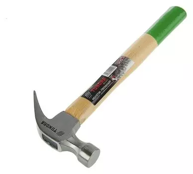 Молоток-гвоздодер Tundra, деревянная рукоятка, 500 г
