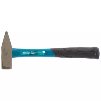 Молоток слесарный, 1000 г, квадратный боек, фибергласовая обрезиненная рукоятка