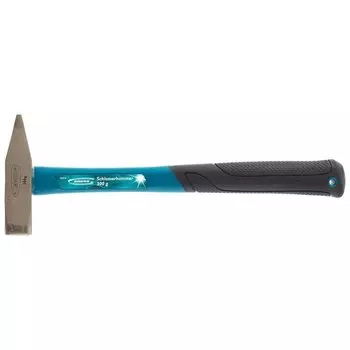 Молоток слесарный, 300 г, квадратный боек, фибергласовая обрезиненная рукоятка