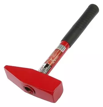 Молоток слесарный лом, квадратный боек, металлическая обрезиненная рукоятка, 1500 г