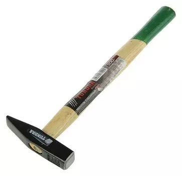 Молоток слесарный Tundra, квадратный боек, деревянная рукоятка, 200 г