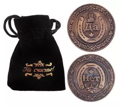 Монета в бархатном мешке «Да - нет», D=3,8 см