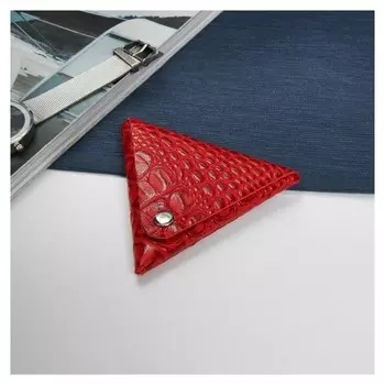 Монетница на кнопке, цвет красный