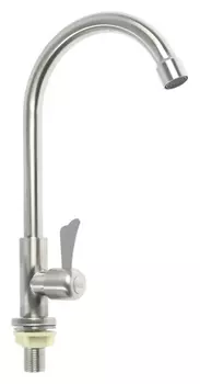 Моносмеситель Zein Z01, нержавеющая сталь, поворотный излив, сатин