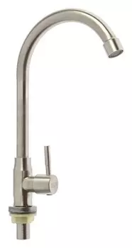 Моносмеситель Zein Z02, нержавеющая сталь, поворотный излив, сатин