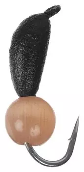 Мормышка безнасадочная «Банан», цвет чёрный, D=3 мм, вес 0,5 г, кошачий глаз красный, 5 шт.