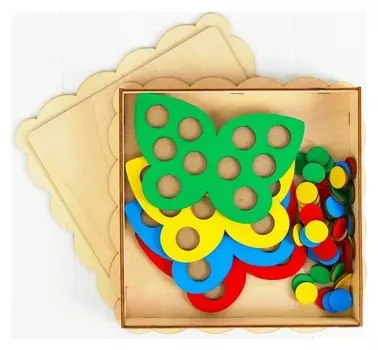 Мозаика Бабочки 4 бабочки, 40 кружков d= 2 см