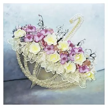 Мозаика из пайеток на холсте "Романтика дождя"