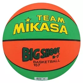 Мяч баскетбольный Mikasa 157-go, размер 7, резина, бутиловая камера, нейлоновый корд, цвет зелёный/оранжевый