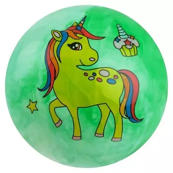 Мяч детский Единороги цвет зеленый