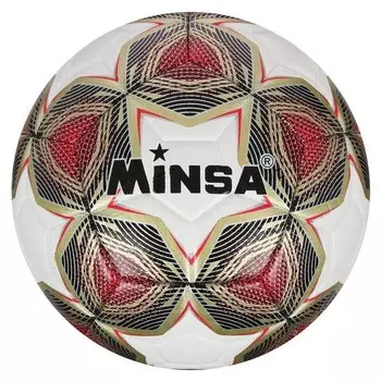 Мяч футбольный, размер 5, 12 панелей, красный