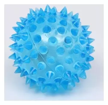 Мяч светящийся для собак средний, Tpr, 5,5 см, голубой