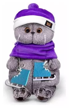 Мягкая игрушка «Басик с коньками», 25 см