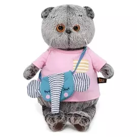 Мягкая игрушка «Басик в футболке и с сумочкой - слоник», 25 см