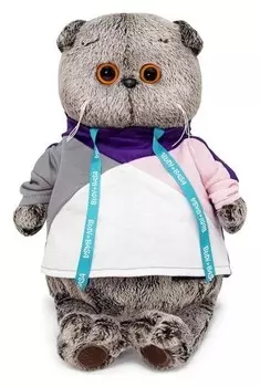 Мягкая игрушка «Басик в разноцветной толстовке», 30 см