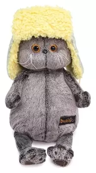 Мягкая игрушка «Басик в стеганой шапке-ушанке», 25 см