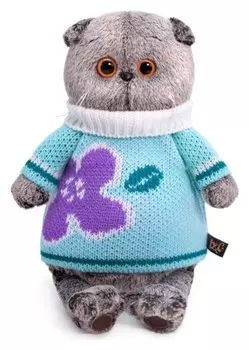 Мягкая игрушка Басик в весеннем свитере 30 см