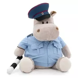 Мягкая игрушка «Бегемот полицейский», 30 см