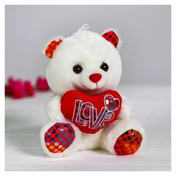Мягкая игрушка Белый медведь с сердцем