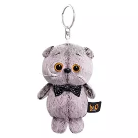 Мягкая игрушка-брелок «Кот басик с бантиком-бабочкой», 12 см