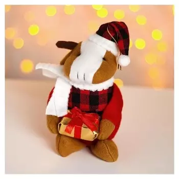 Мягкая игрушка «Бычок с подарком», на подвесе