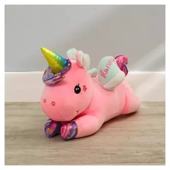 Мягкая игрушка «Единорог», лежачий, со звездами, 40 см