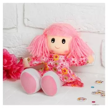 Мягкая игрушка «Кукла» в ситцевом платье с хвостиками