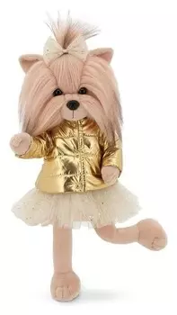 Мягкая игрушка Lucky Yoyo, в золотом пуховике с каркасом 25 см