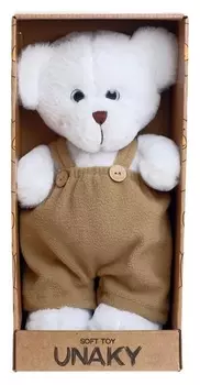 Мягкая игрушка Медведица сильва, во флисовом комбинезоне хаки, 33 см