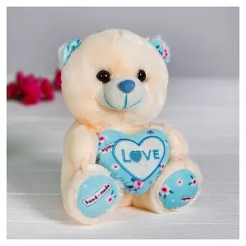 Мягкая игрушка Мишка с голубым сердцем