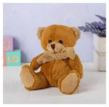 Мягкая игрушка Мишка в вязаном шарфике