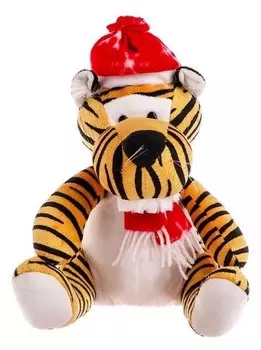Мягкая игрушка Тигр в шапочке, 30 см