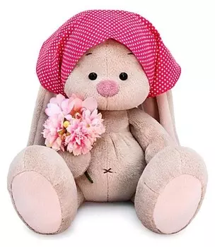 Мягкая игрушка Зайка Ми с букетом, 18 см