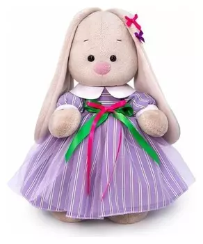 Мягкая игрушка Зайка Ми в полосатом платье, 32 см