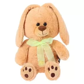 Мягкая музыкальная игрушка Зайка беляк с бантиком, 20 см