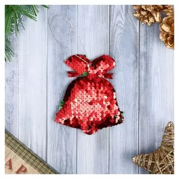 Мягкая подвеска "Колокольчик - праздничный перелив" 9*10 см