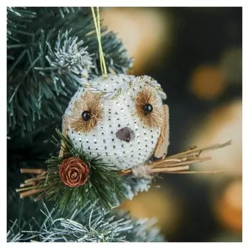 Мягкая подвеска "Совушка на веточке" 5 см