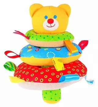 Мягкая погремушка ШуМякиши. Пирамидка Мишка