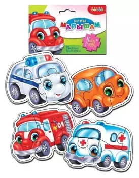 Мягкие пазлы Весёлые машинки